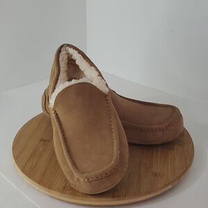 UGG Ascot Slipper Chestnut Suede Wool Comfort Loafer Men's US 11 New